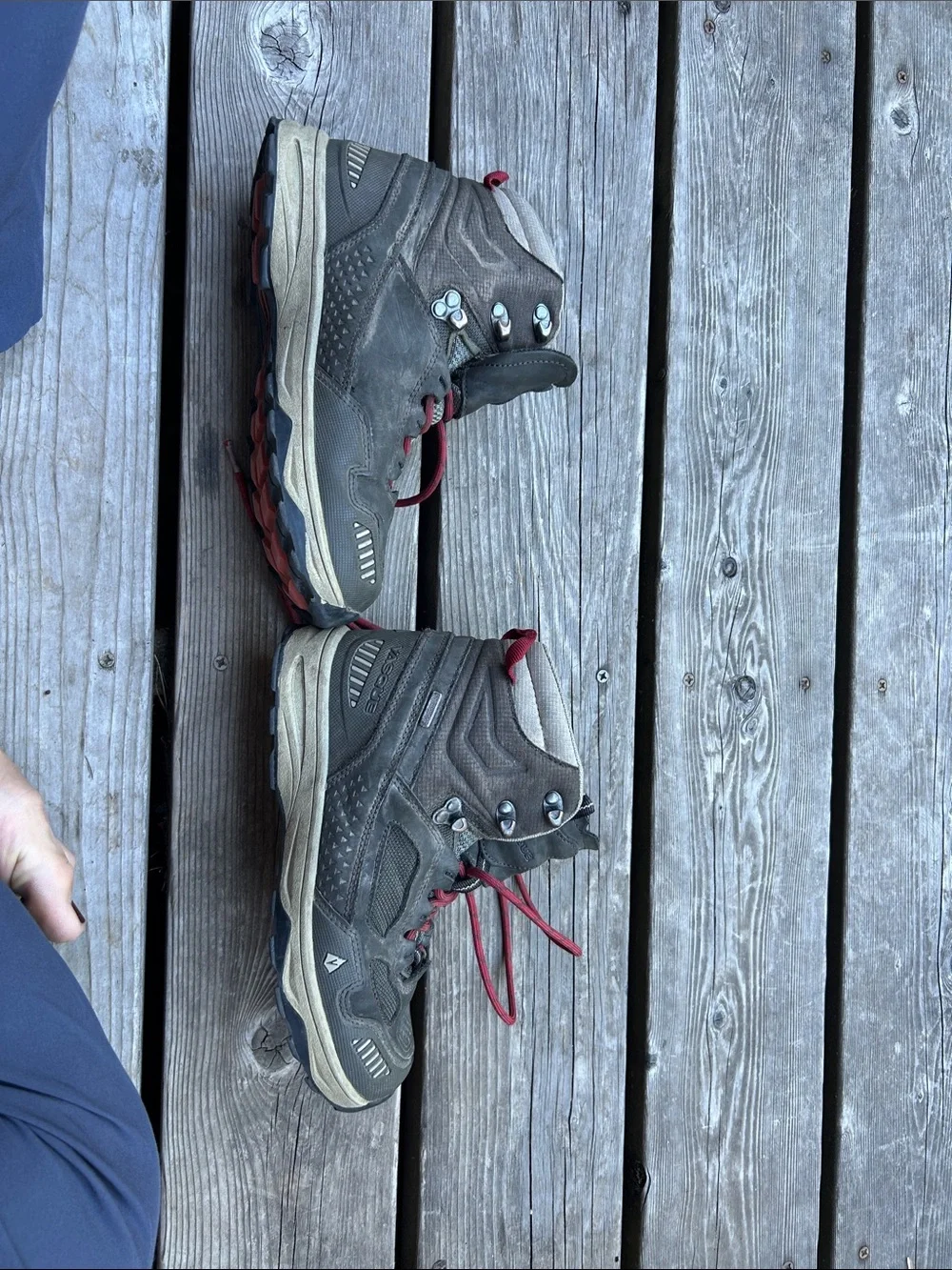 Vasque size 4 kids Hiking Boots with Red Laces